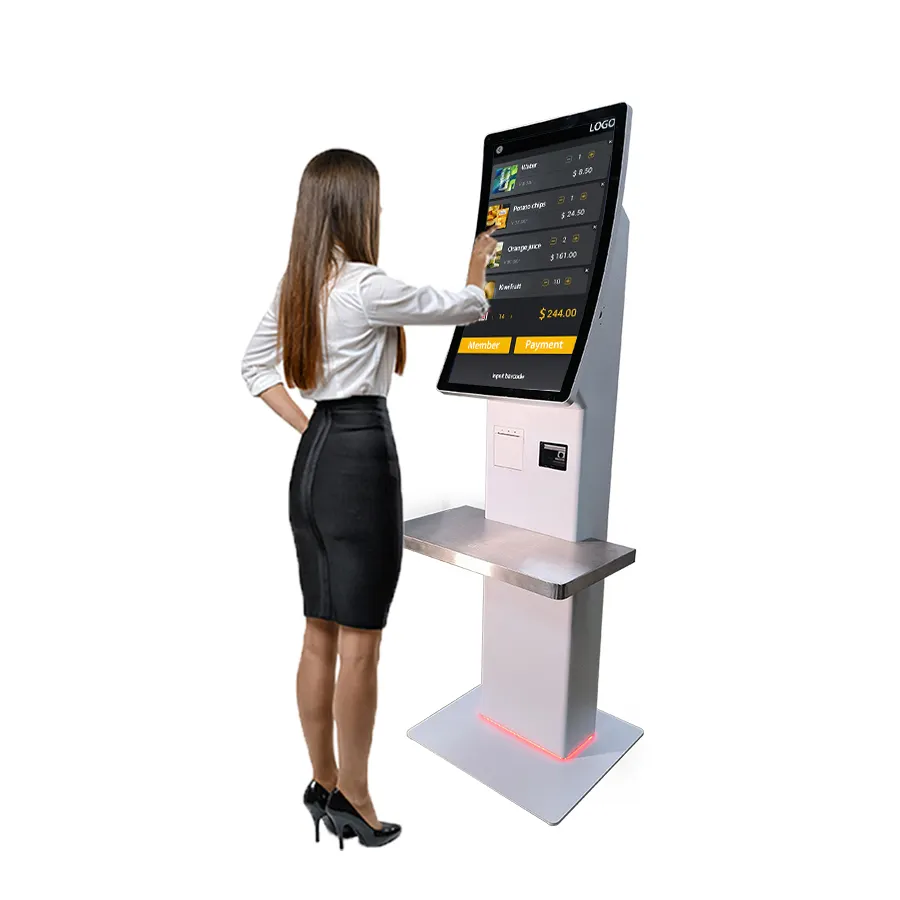Touch Screen Monitor Kiosk 32 Inch Self Service Check Out Payment Kiosk - - LUXURING 4