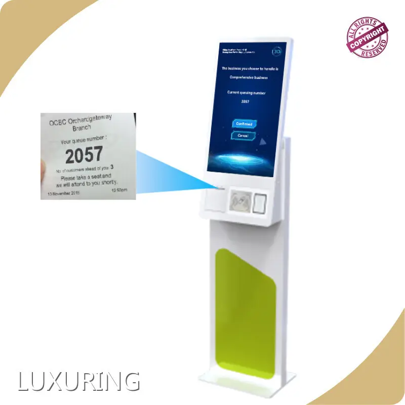 Ticket Kiosk Manufacturer Touch Screen Self Service Payment Queue Kiosk System Wholesale - LUXURING 1