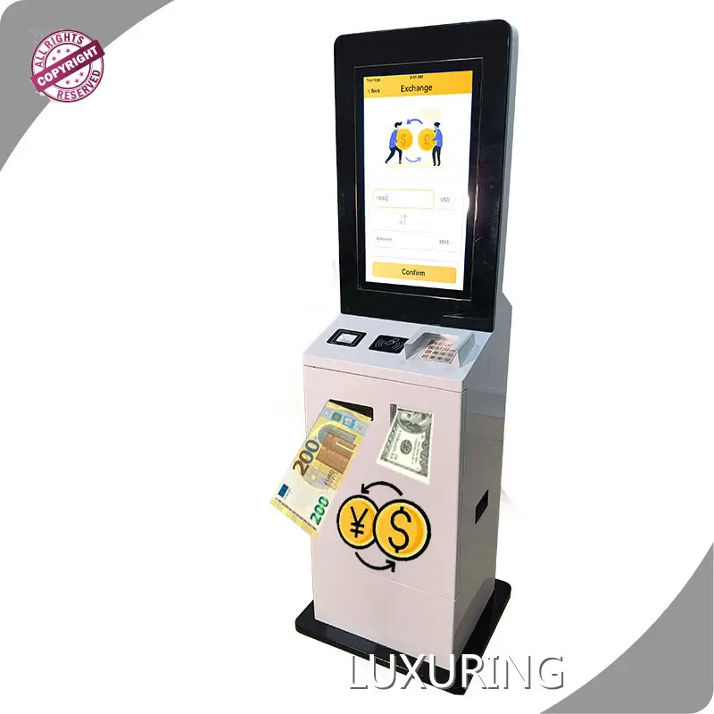 Speed Check in Kiosk Cash Bill Exchange Self Service Payment Kiosk by LUXURING 1