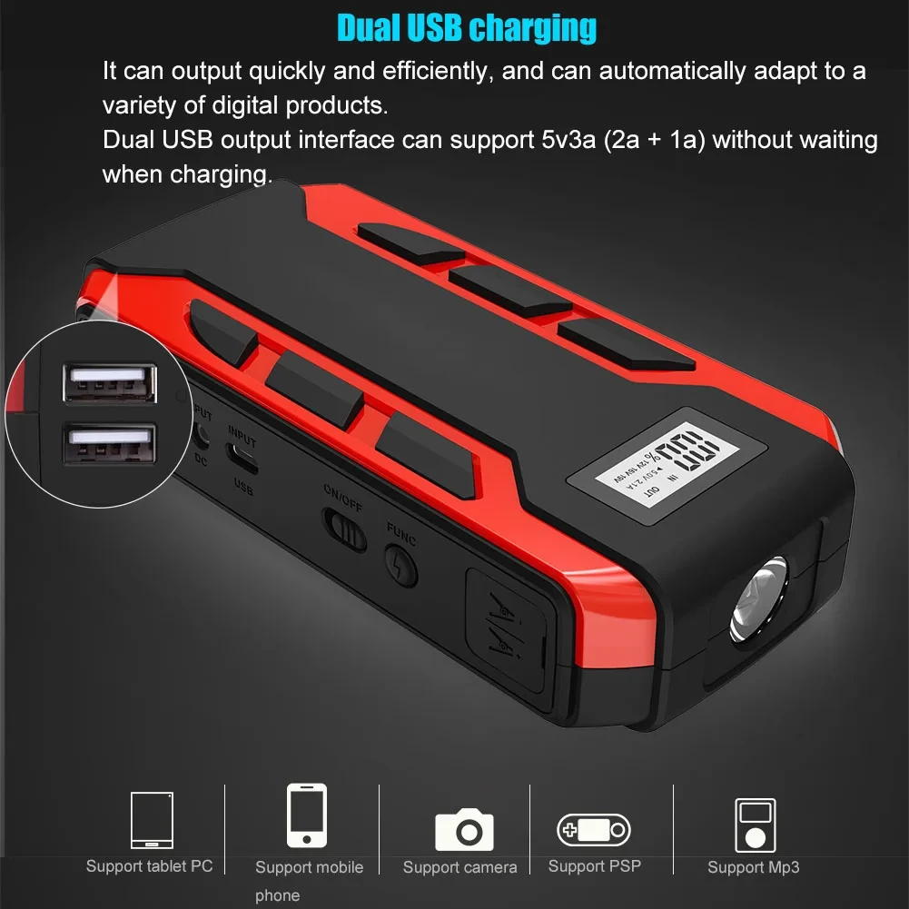 3000amp Jump Starter 37000mWh/37WH - - GFERAUTO 4