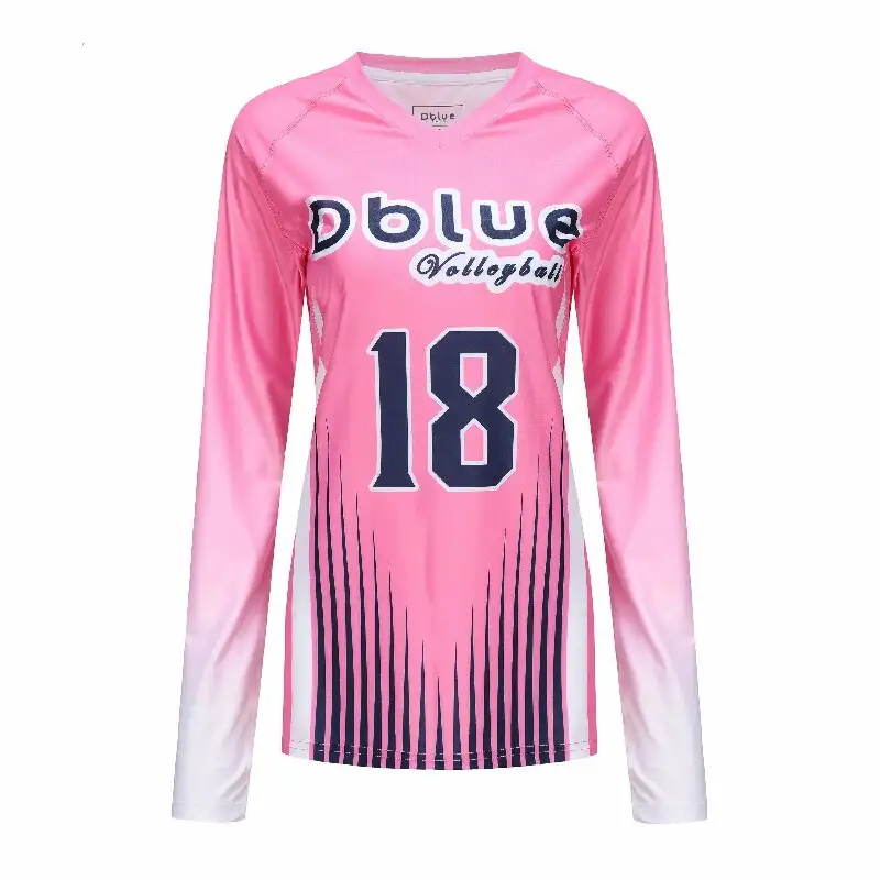 DBLUE Seachadadh Mear Mórdhíola Volleyball Jersey Dathanna Saincheaptha Méid Lógó Volleyball Unforms Sublimation Shirt 1