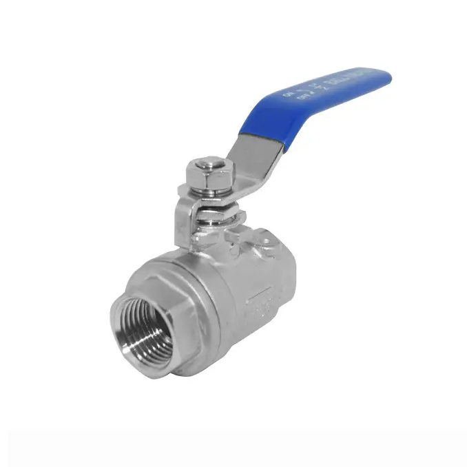 Válvula de bola bidireccional de acero inoxidable Ss DN10 DN15 DN20 DN50 de 2 piezas BSP NPT hembra CF8 SS304 1000WOG en la sección de paso, válvula de bola de 2 piezas 1