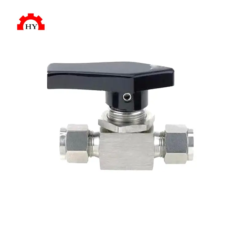 SS304 SS316 1000 PSI – 6000 PSI Instrumentation bidirectionnelle Double virole robinet à tournant sphérique de type droit pour le pétrole et le gaz 1
