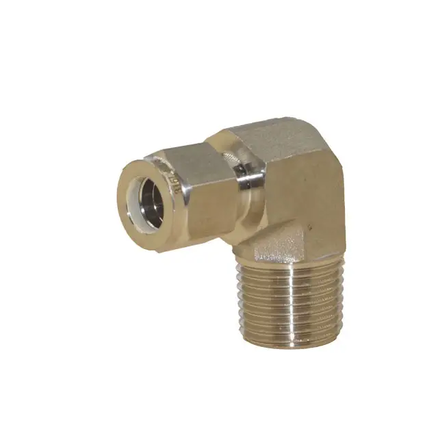 Accesorios para instrumentación Tubo de 1/4OD x 1/4 NPT Accesorios para tubos de compresión de virola doble Codo macho de 90 grados de acero inoxidable 316 1