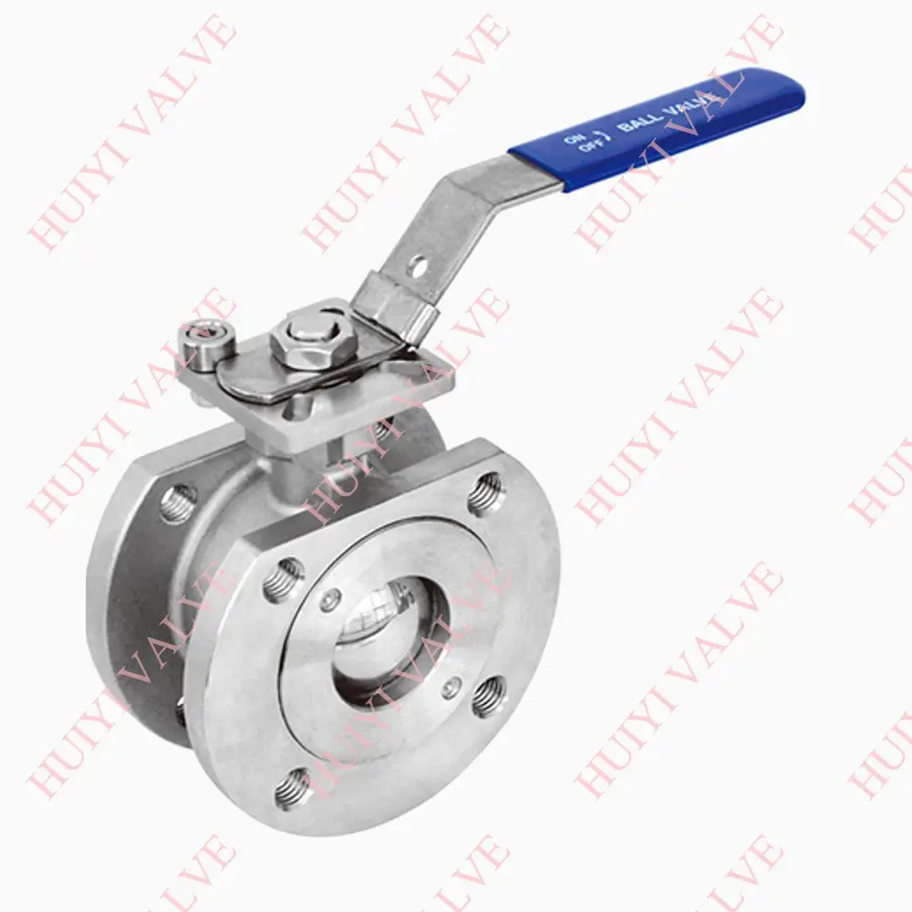 Stainless Steel 304 316 CF8 CF8M Wafer Type 150 LB PN16 Flange Ball Valve 1