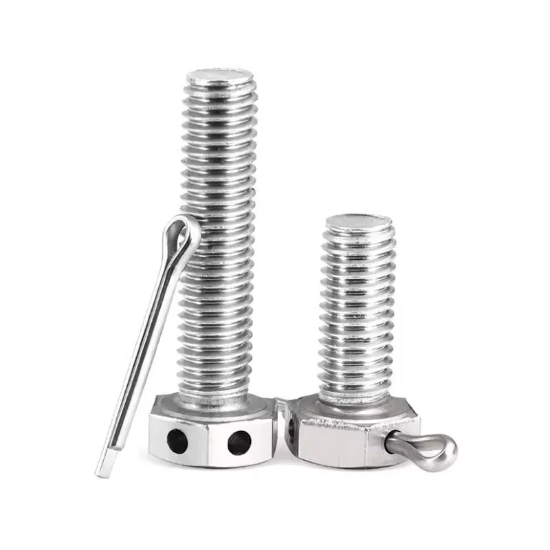 Pernos hexagonales externos Unbridge con orificios para cables Pernos con pasador de chaveta Tornillos hexagonales externos perforados con cabeza de orificio Blots Sello de plomo para medidor de electricidad Tornillo 1
