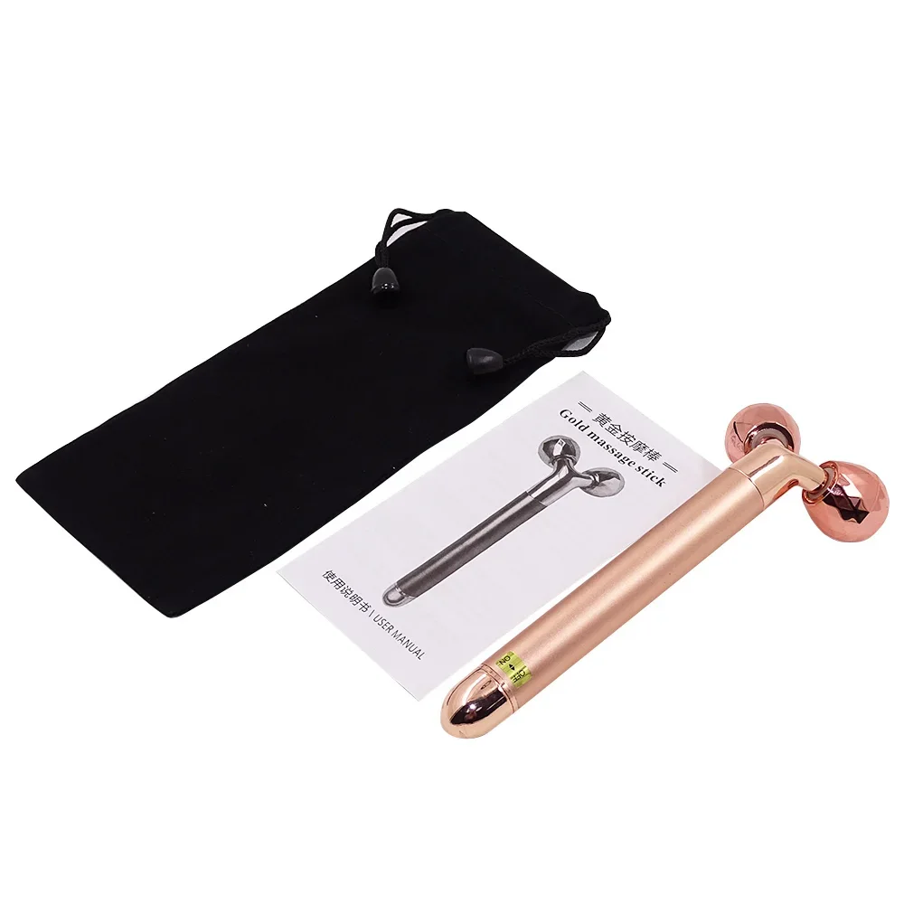 2022 Beauty Bar 24k Golden Pulse Facial Massager T-shape Electric Sign Face Massage Tools Beauty Products For Women 1