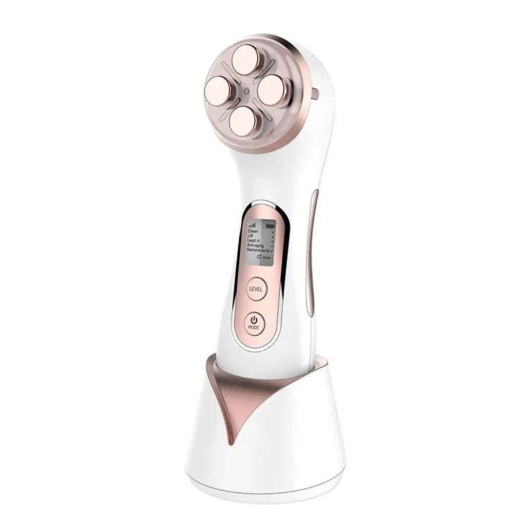 Hudopstramning Ansigtsmassageapparat Anti-aldring Ansigtshalsmassageapparat Håndholdt hudløfteenhed med opladningsbase og usb-kabel 1