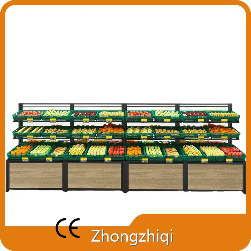 Fruit Rack Display Suppliers Metallic+wooden 1