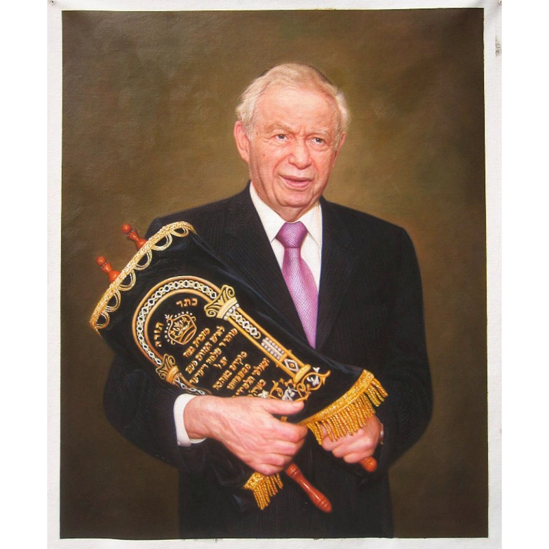 Purely handmade original oil portrait painting from photo on canvas 1