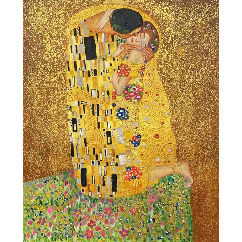 Het reproductieschilderij van Kus Gustav Klimt 1