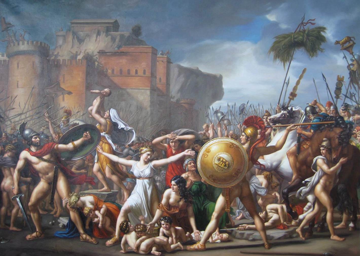 High quality The Intervention of the Sabine Women by the French painter Jacques-Louis David 1799 Hand-painted Oil Painting Reproduction on canvas 1