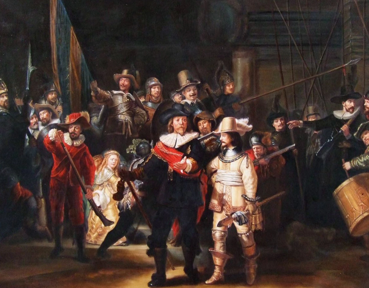 High quality The Night Watch  by the Dutch painter Rembrandt van Rijn Hand-painted Oil Painting Reproduction on canvas 1