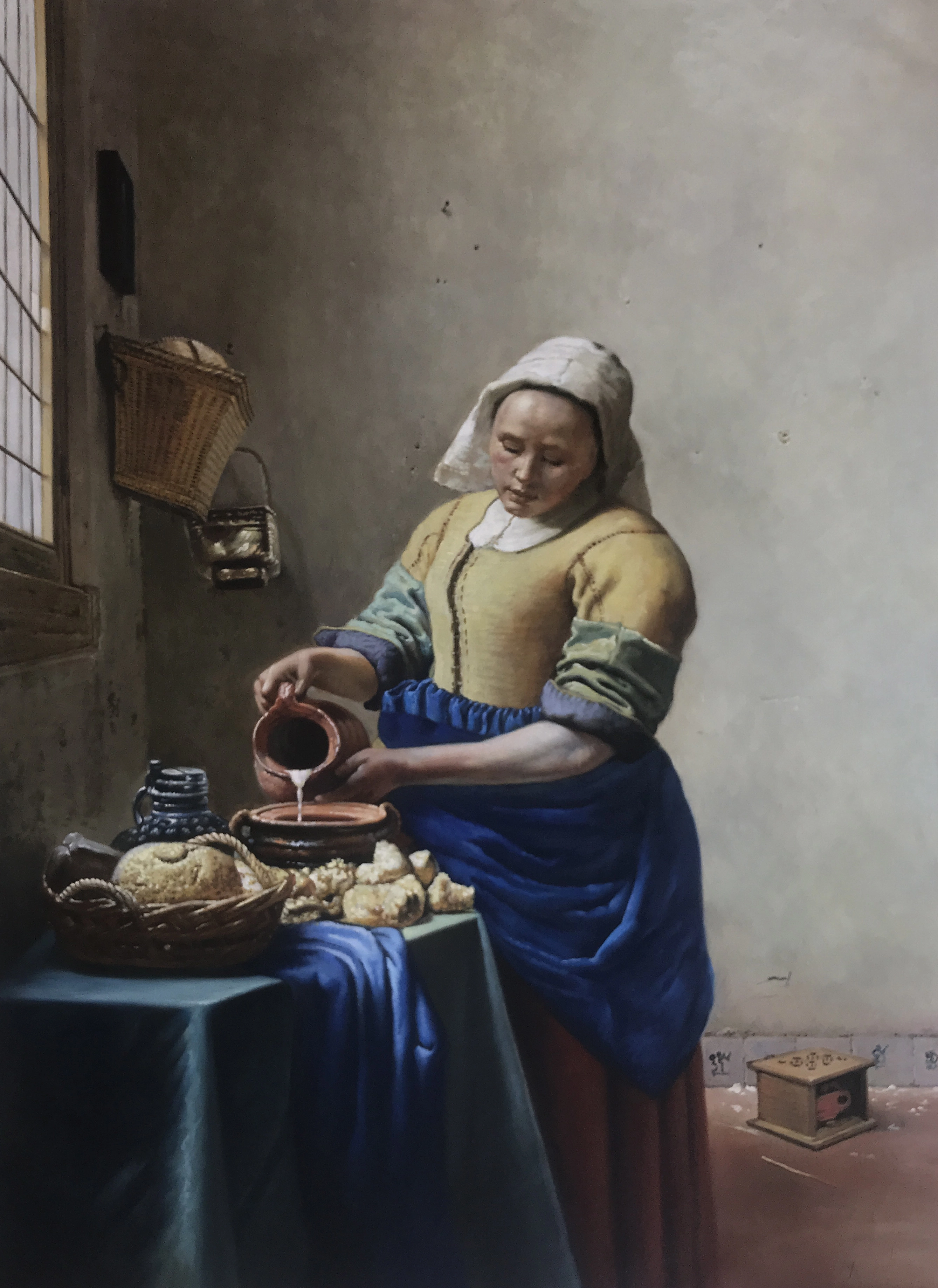 Reproducción de pintura al óleo de alta calidad pintada a mano sobre lienzo La lechera del artista holandés Johannes Vermeer 1