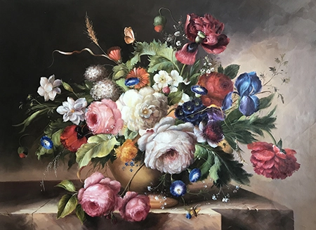 Hermosa imagen de rosa Pintura al óleo flores arte original Lienzo arte floral Blush rojo rosa pared arte Pintura bodegón Regalo para ella 1