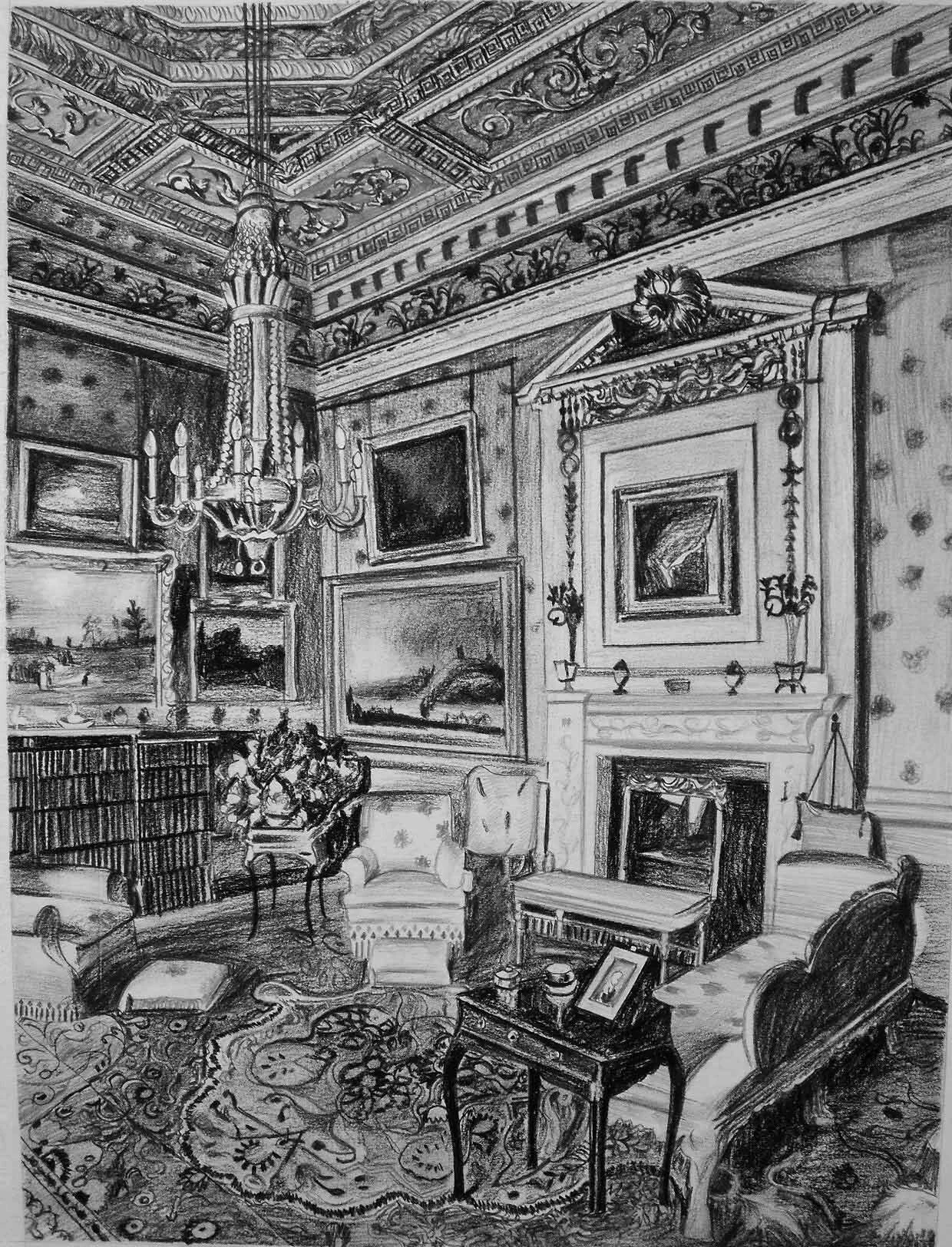 Hand painted high quality realistic charcoal drawing for gift 1