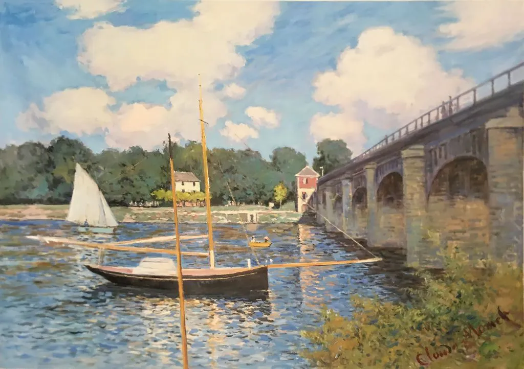 100% handmade reproduction oil painting on linen canvas The Bridge at Argenteuil, 1874 by Claude Monet 1