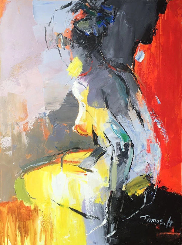 لوحة زيتية عالية الجودة مرسومة باليد لوحة تجريدية لوحة زيتية لجسم الإنسان فن الرسم الحديث تصميم فريد من نوعه 1