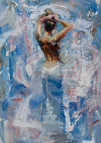 100% handgeschilderde moderne abstracte figuur olieverfschilderij naakt blauwe sexy vrouw canvas kunst aan de muur foto voor interieur 1