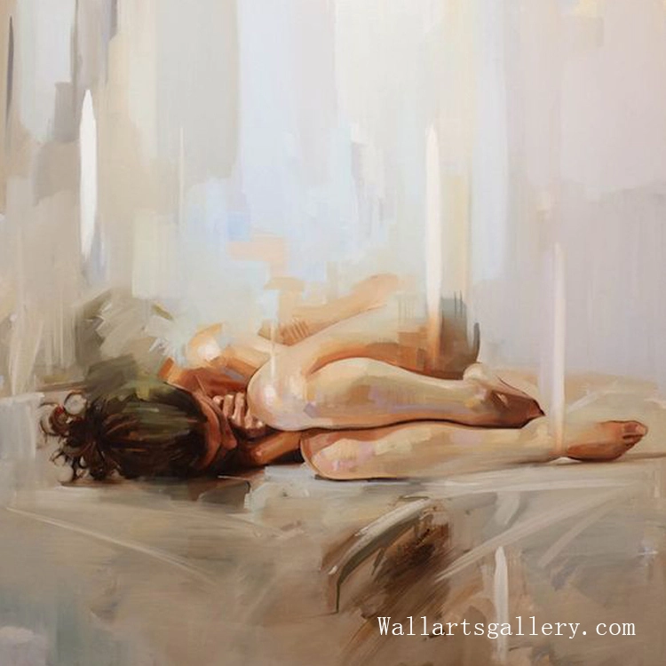 Puramente artesanal de alta qualidade arte da parede figura expressionista nu arte moderna pintura acrílica sobre tela para decoração casa 1