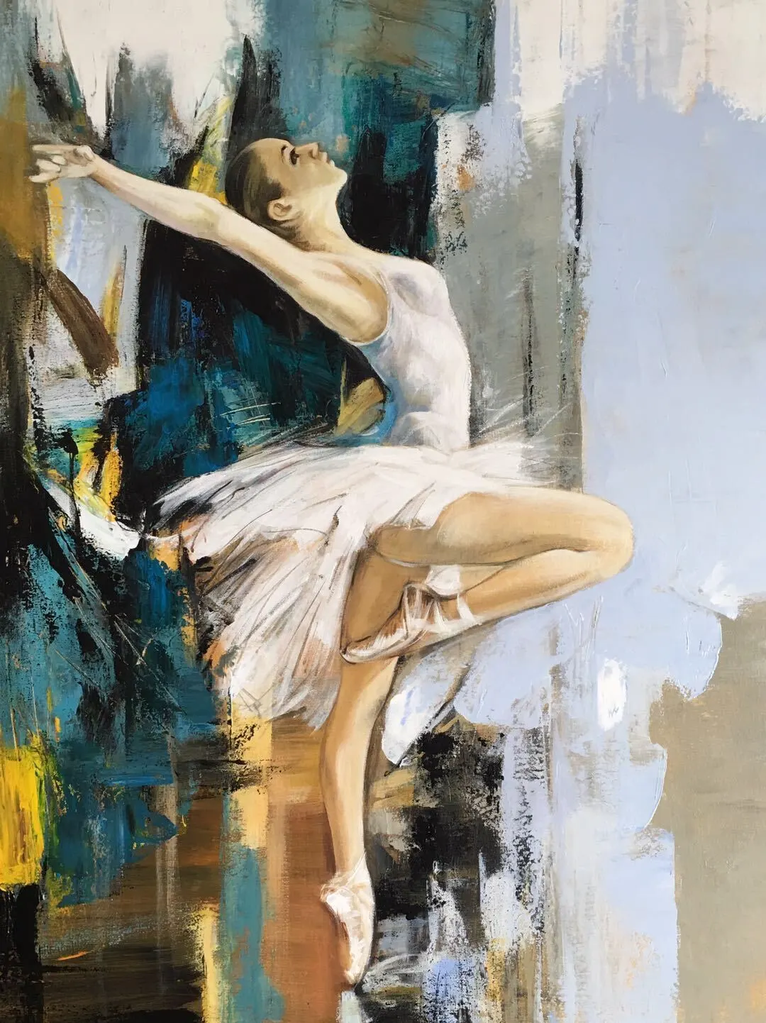 100% handmade high quality contemporary dance girl artwork oil paintings on canvas for home decor 1