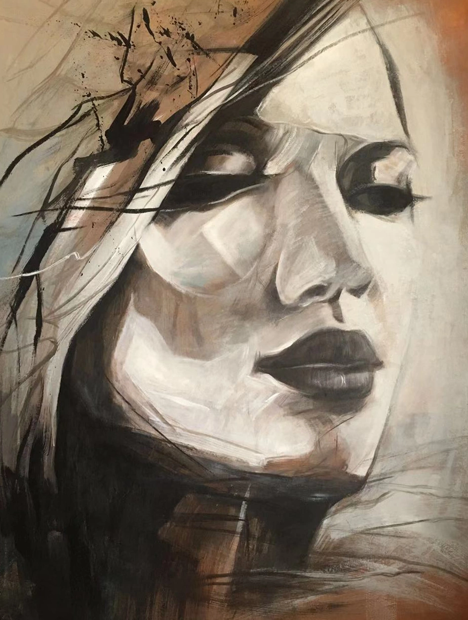 Muurkunstschilderijen voor muurfoto's Abstract figuurschilderkunst 100% handgemaakte olieverfschilderij Woondecoratie voor woonkamerportretkunst 1