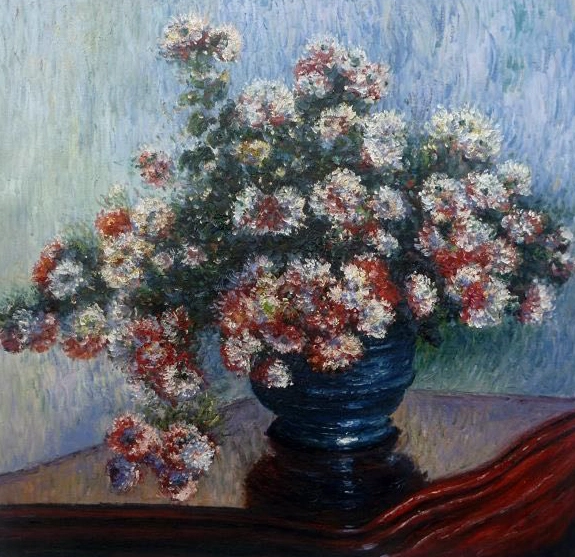 Высококачественная высококачественная репродукция Claude Monet Reproduction Chrysanthemums (1880 - 1881) масляная живопись на холсте для продажи 1