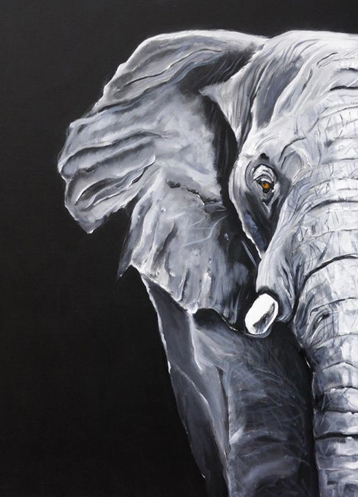 Olifant Oil Painting Art Dieren olie op canvas olifant origineel schilderij dieren canvas kunst olifant palet mes impasto muur kunst 1