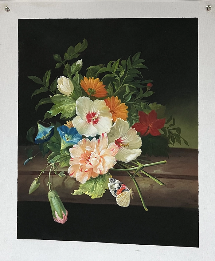Antique Flower Oil Painting Luxury Flower Painting Vintage Floral Wall Decor Floral Oil Painting on Canvas High Quality Flower Wall Art Elegant Home Decor 1