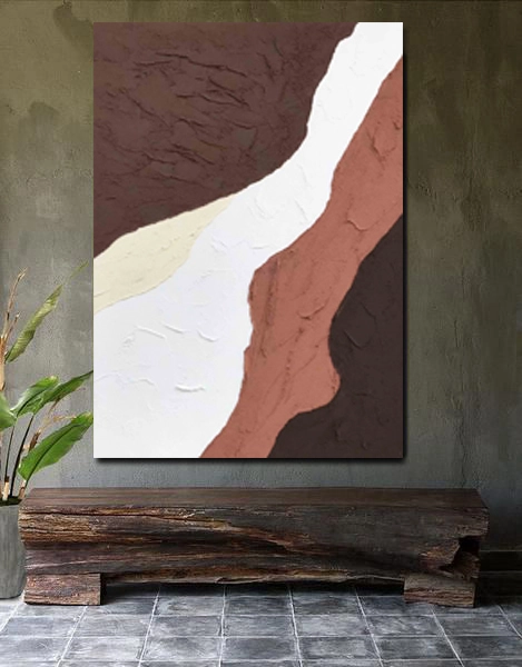 Brown Abstract Textured Painting Original Large Wall Art Minimalist High Quality Wall Art For Living Room Modern Texture Wall Art Canvas Wall Art For Sale 1