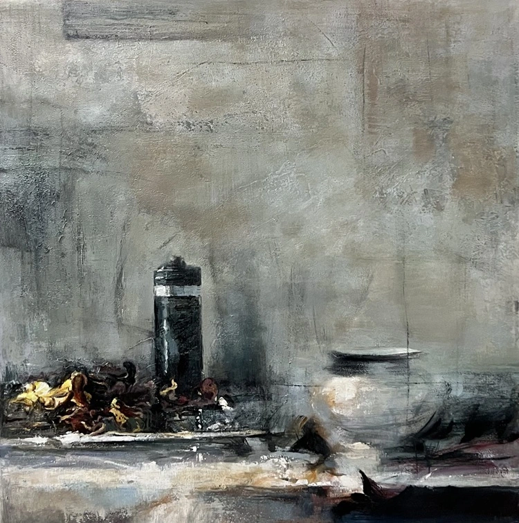 Dipinto a olio su tela, opera d'arte strutturata, pennellate di natura morta, espressionismo astratto fatto a mano 1