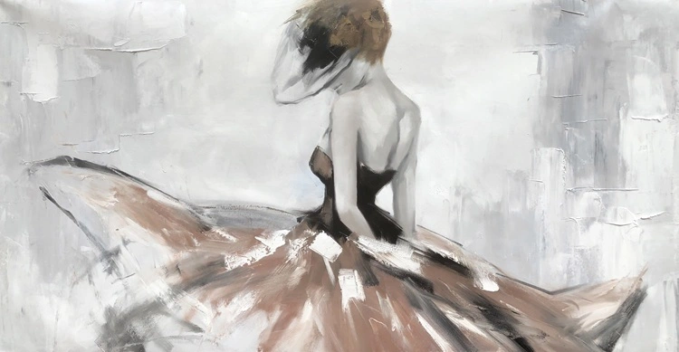 Groot formaat sierlijke danseres canvas schilderij handgemaakte olieverfschilderij wandkunst foto woonkamer decoratie 1
