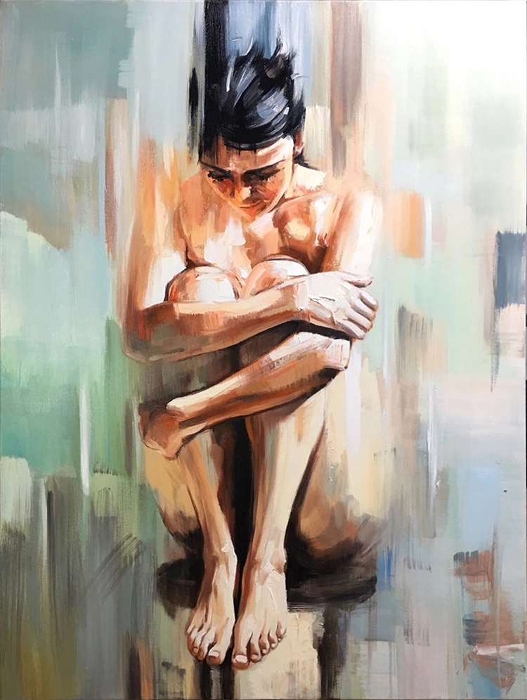 Extra Large acrylic painting oil painting of womans body handmade abstract unique colorful painting wall decoration home decoration 1