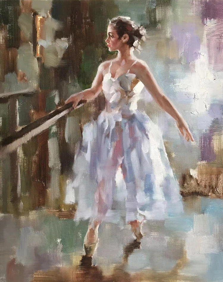 Extra Large acrylic painting Impressionist Ballet Dancer handmade abstract unique colorful painting wall decoration home decoration 1