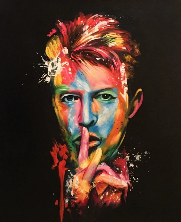 David Bowie Pop Art, Graffiti Street Canvas, David Bowie Canvas Street Graffiti Wall Art Oil Painting For Home Decor 1