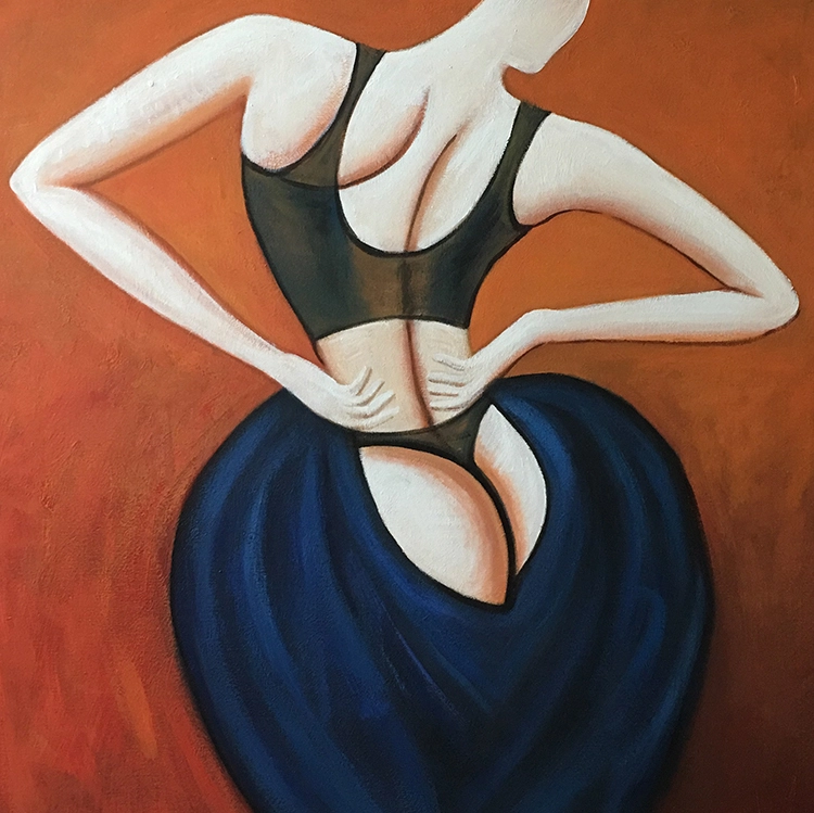 Hand-Painted Acrylic Woman Wall Art Abstract Canvas Popular Contemporary Art Modern Living Room Decor 1