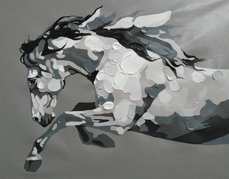 Handmade high quality home decor animal pop art modern impressionist horse canvas oil painting 1