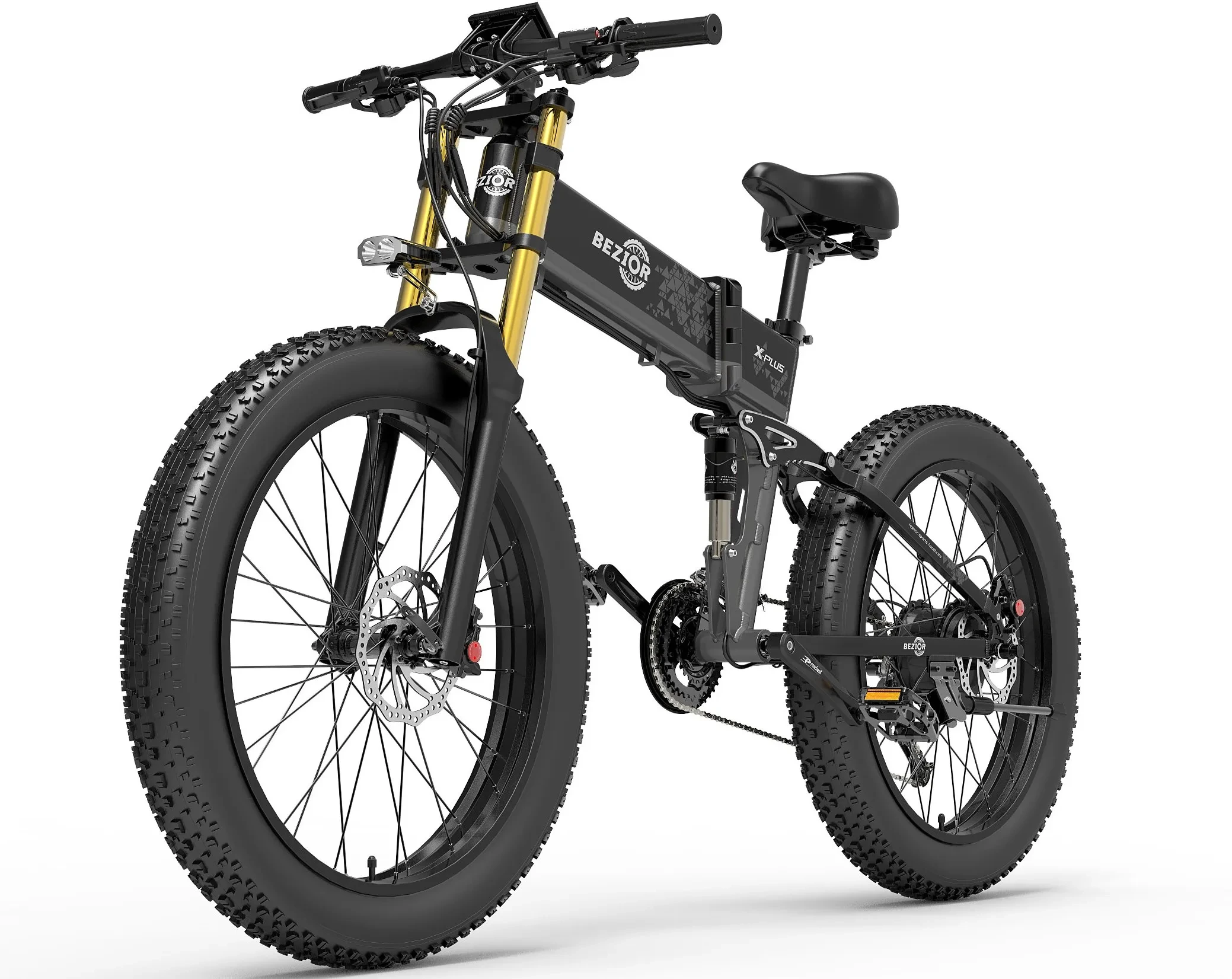 BEZIOR X-PLUS Electric Bike 1500W Motor 130KM E-Bike 26*4.0 Fat Tire Mountain Bicycle 48V 17.5Ah 40 km/h Max Speed 200kg Load - cheetahwheel 1