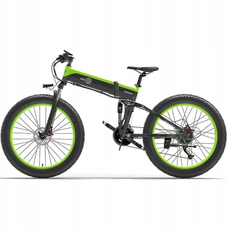Bicicleta de munte electrica pliabila Bezior X1500 26'' 40km/h 1500W 48V 13Ah anvelopa grasa 26*4.0, 3 moduri Motor fara perii Ulei Disc Frana - ghepard 1