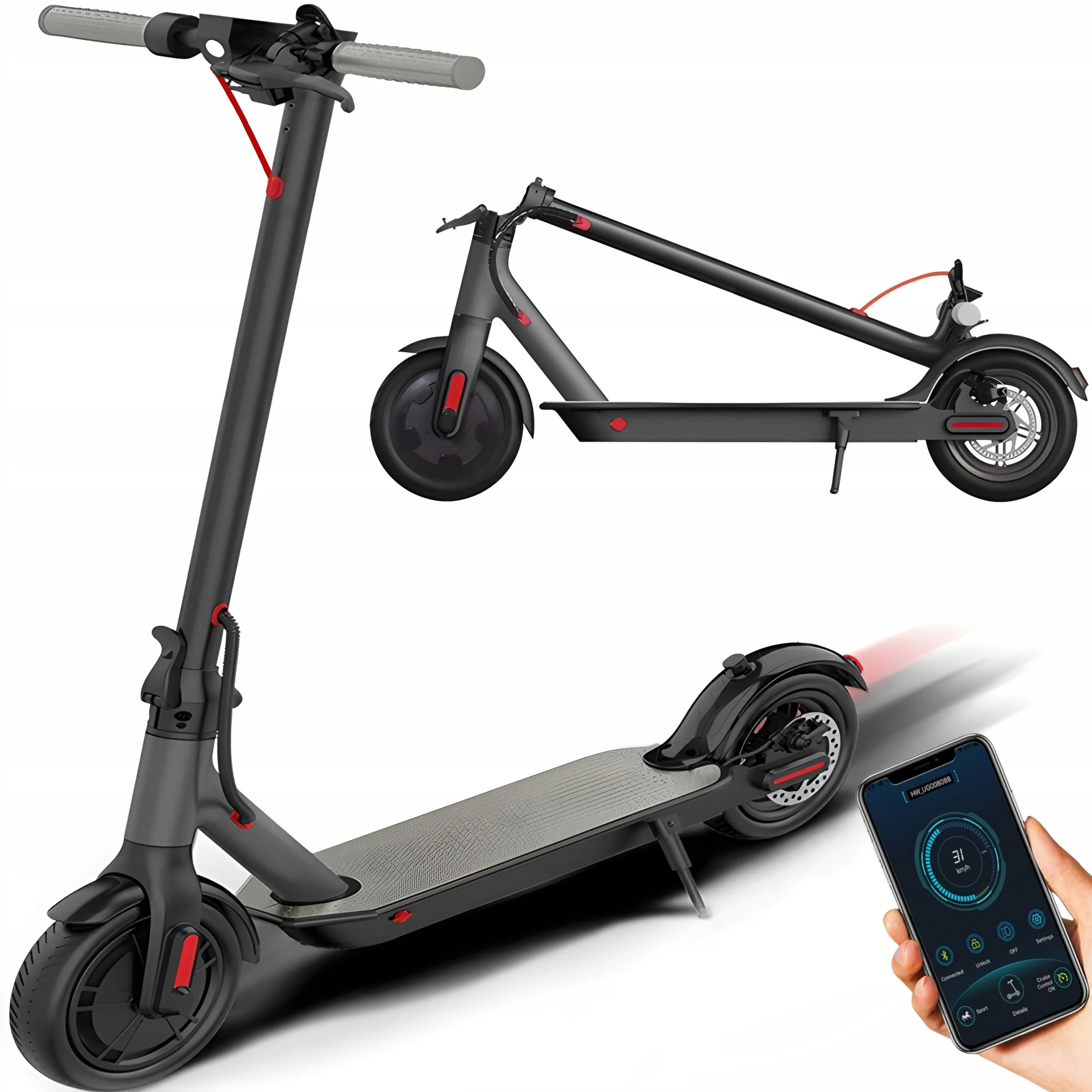 Adult electric scooter J-03 36V 10.4AH 350W Folding Electric Scooter Ultralight Smart Mobility Scooter Black - cheetahwheel 1
