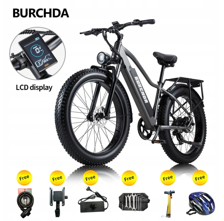 26-inch opvouwbare elektrische motorfiets met hoge zijcapaciteit Eu-magazijn gratis verzending lithiumbatterij elektrische fiets met dikke banden 1