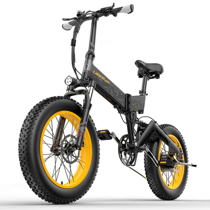 Bicicletă electrică pliabilă Lankeleisi X3000plus 1000W 20AH Inch Anvelopă grasă 48V 14.5AH Baterie cu litiu Bicicleta de zăpadă 1
