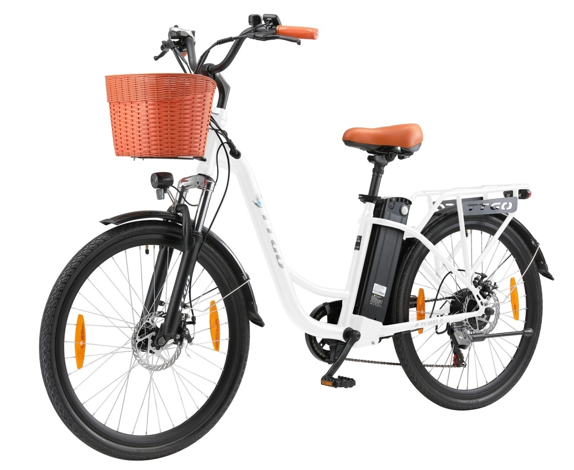 Elektrische fiets ttgo yy-26st City 250W 36V 14.5Ah 75 km 26 met mandwit 1