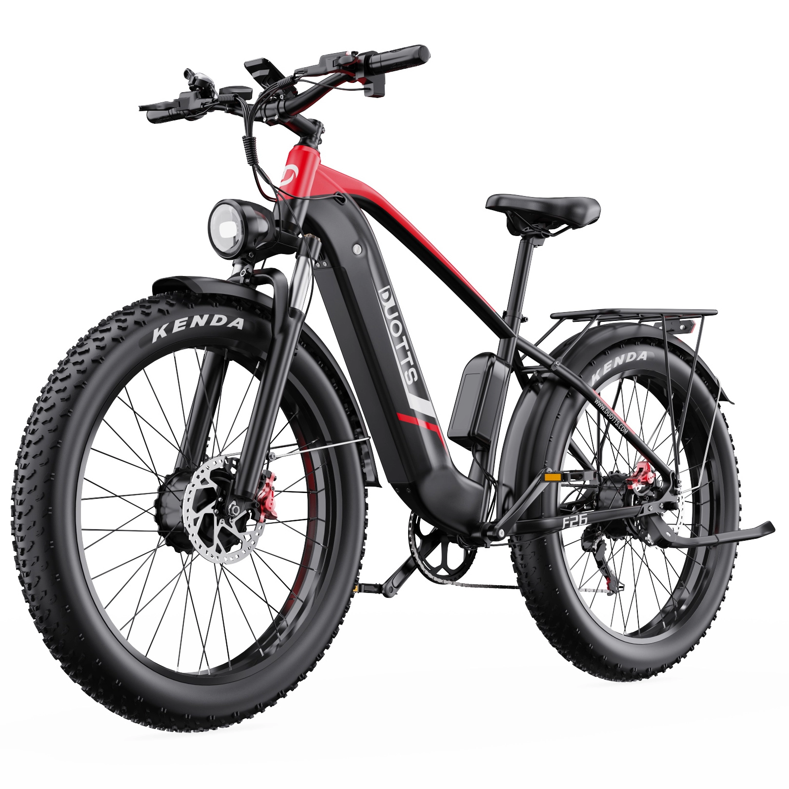 DUOTTS F26 Electric Bike 1500W Motor 48V 20AH Samsung Battery With Rear Rack 26*4.0 Fat Tires 1