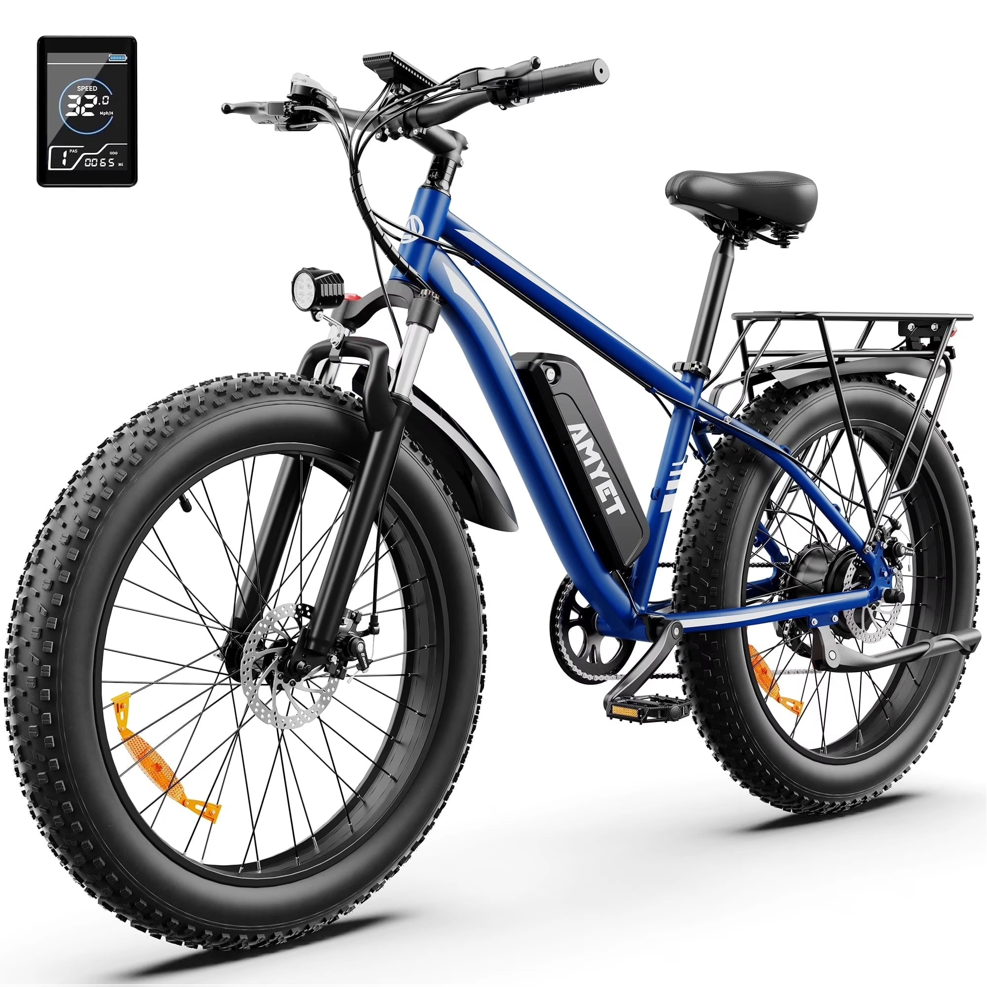 Bicicletta elettrica per adulti AMYET EB26, mountain bike elettrica con pneumatici larghi 26*4.0, motore Peak da 1500 W, bicicletta elettrica a 7 velocità da 48 V 15 Ah 1