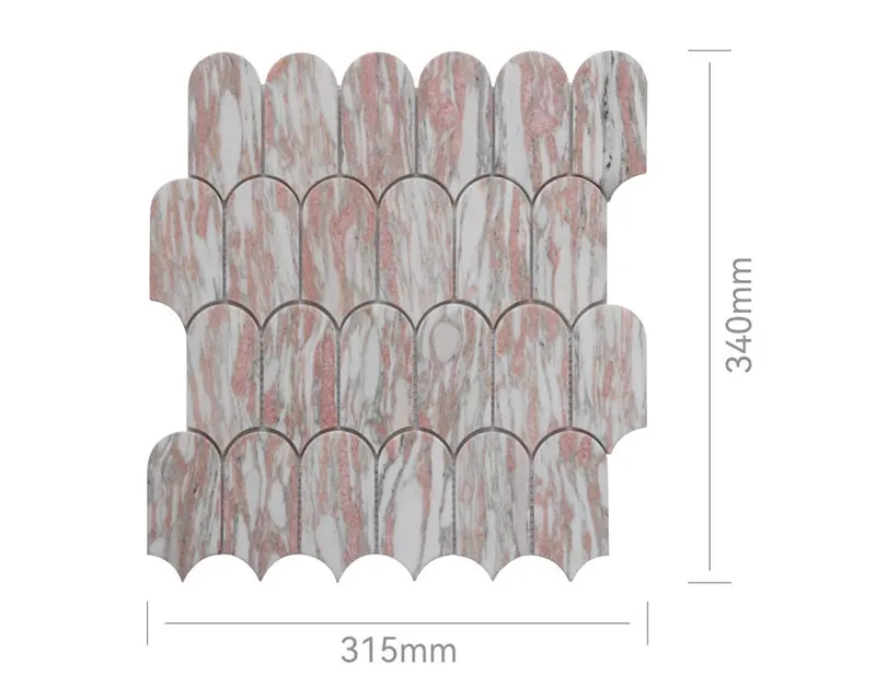 Marble Mosaic Herringbone Tile Wall and Floor - - Bestone 3