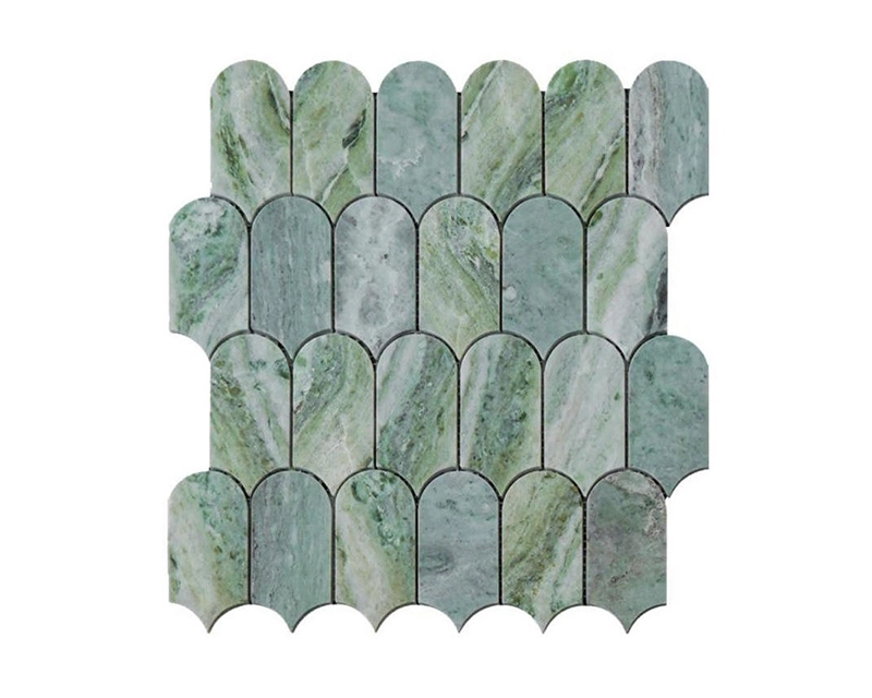 Plumage Shape Polished Marble Mosaic Backsplash Kitchen Wall Tiles 1
