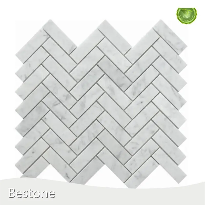 Marble Herringbone Mosaic Tile 280x320mm Bestone 1