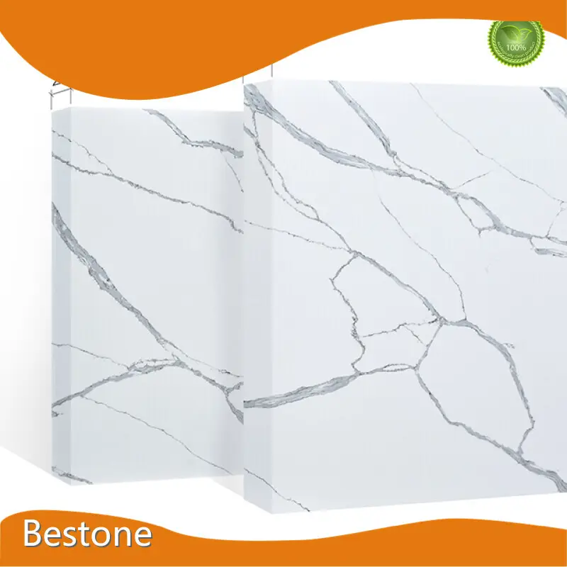 Engineered Stone Countertops Super White Base with Grey Veins by Bestone 1