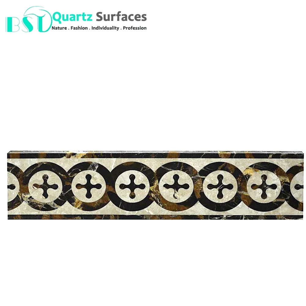 New Design Flower Pattern Marble Border For Flooring Flower Mosaic Personalised Background Wall Balcony Washroom Tiles 1